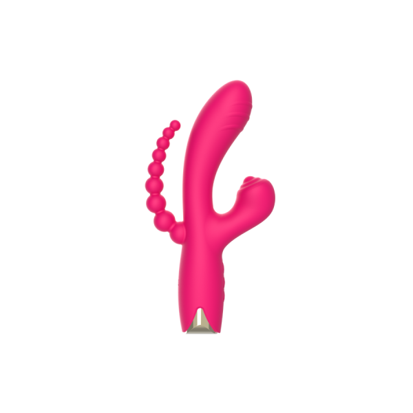 Vibromasseur triple stimulation USB rose Snappy Bunny 